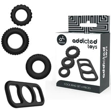 ADDICTED TOYS - CONJUNTO DE ANÉIS DE GALO 4 PEAS - Sexshoptuga  Sexshoptuga 