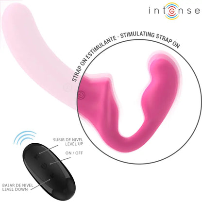 INTENSE - AMY DOUBLE VIBRATOR 20 CM ROSA CONTROLE REMOTO - Sexshoptuga 