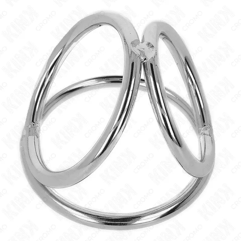 KINK - ANEL DE PÊNIS TRIPLO DE METAL CROMADO 3,8 CM A 5 CM MODELO 2 - Sexshoptuga 