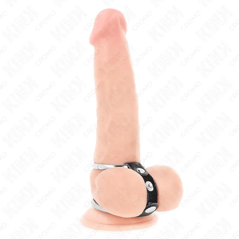 KINK - ANEL DUPLO PARA PÊNIS DE 3,8 CM A 5 CM CONECTADO POR COURO - Sexshoptuga 