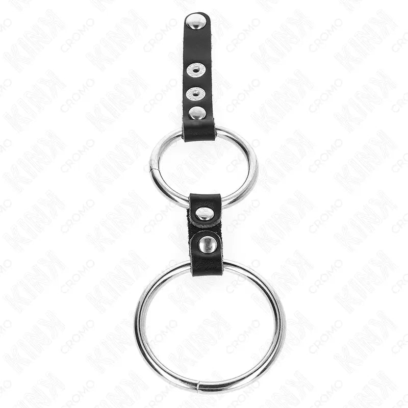 KINK - ANEL DUPLO PARA PÊNIS DE 3,8 CM A 5 CM CONECTADO POR COURO - Sexshoptuga 