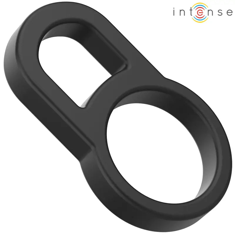 INTENSE - BOBBY DUPLO ANEL DE SILICONE PARA PÊNIS PRETO - Sexshoptuga 