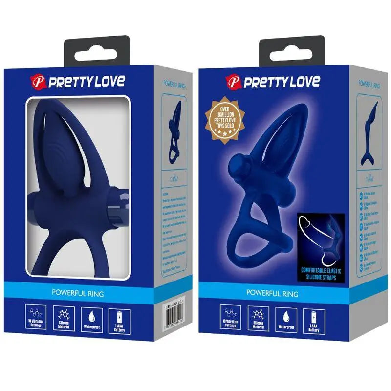 PRETTY LOVE - MAT ANEL DUPLO COM VIBRAO E ESTIMULADOR AZUL - Sexshoptuga 