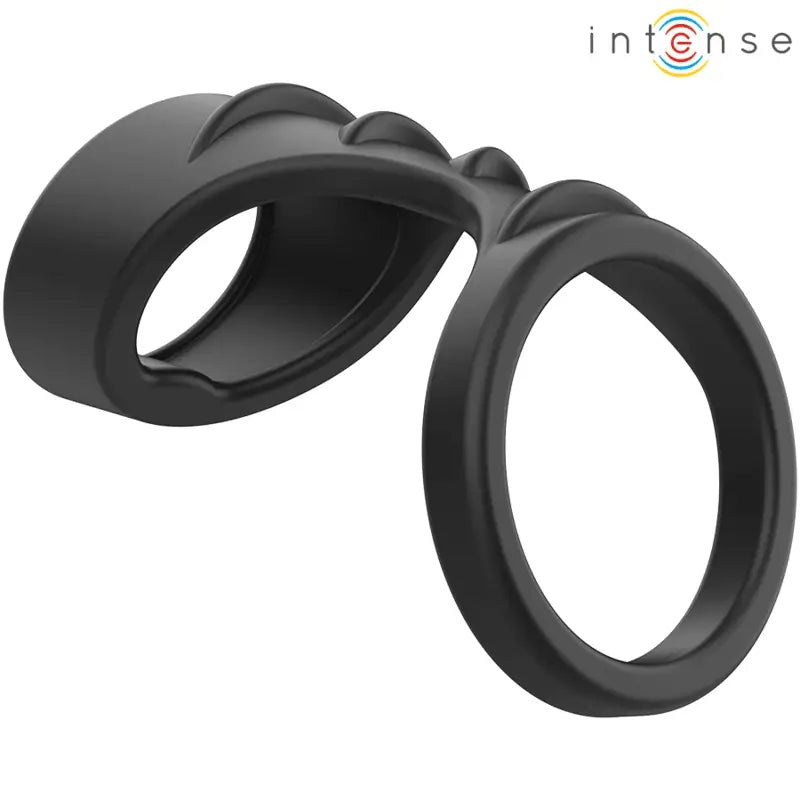 INTENSE - THEO ANEL DE SILICONE DUPLO PARA PÊNIS MODELO 3 PRETO - Sexshoptuga 