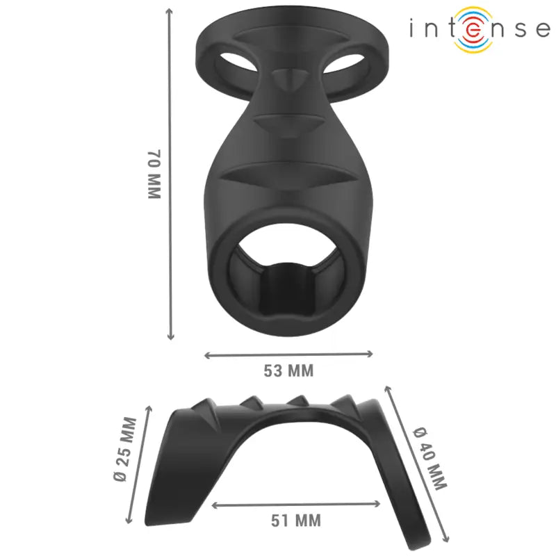 INTENSE - THEO ANEL DE SILICONE DUPLO PARA PÊNIS MODELO 3 PRETO - Sexshoptuga 