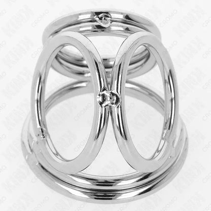 KINK - ANEL PARA PÊNIS DE METAL TRIPLO CROMADO 3,8 CM A 5 CM MODELO 1 - Sexshoptuga 