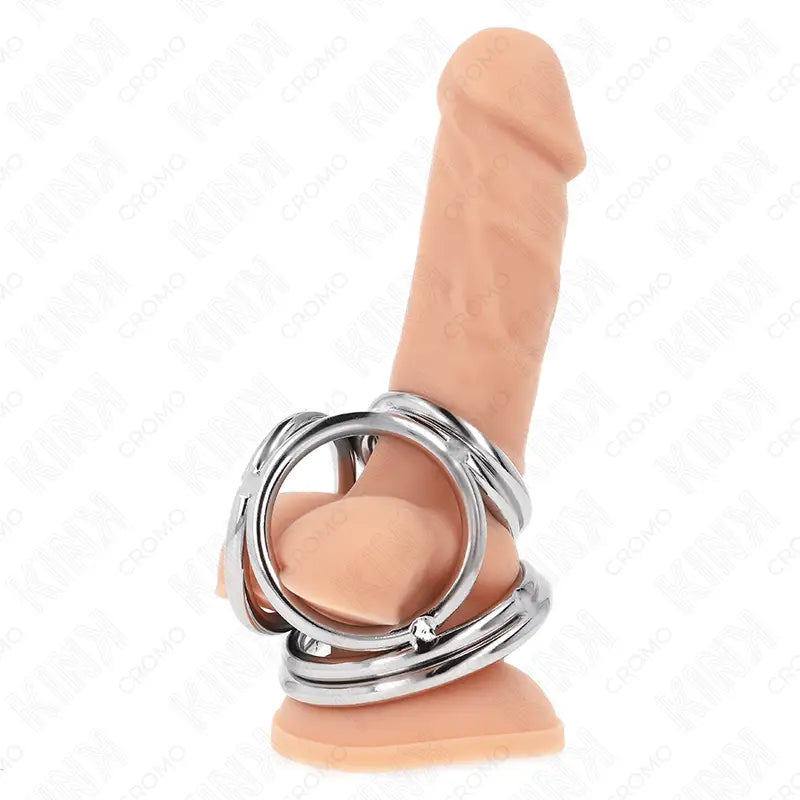 KINK - ANEL PARA PÊNIS DE METAL TRIPLO CROMADO 3,8 CM A 5 CM MODELO 1 - Sexshoptuga 