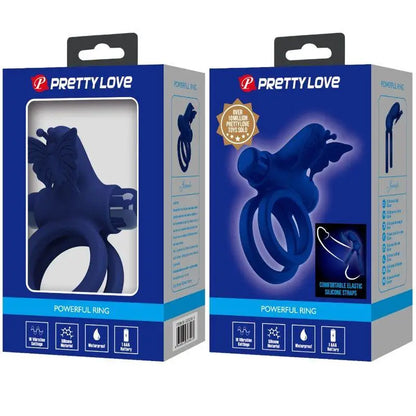 PRETTY LOVE - JAMELE ANEL DUPLO COM ESTIMULADOR DE VIBRAO E BORBOLETA AZUL - Sexshoptuga 