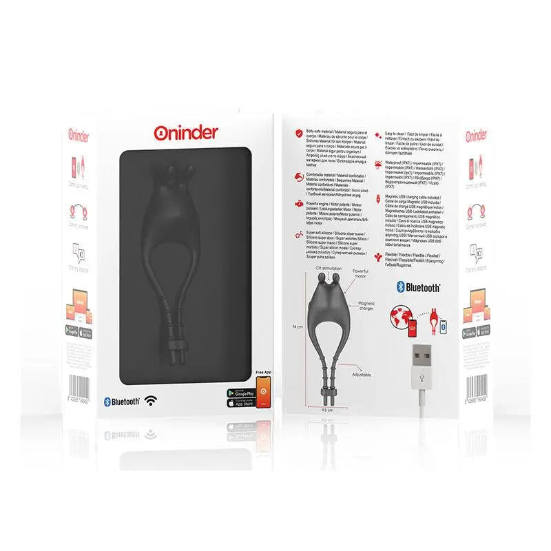 ONINDER - ANEL VIBRADOR AJUSTÁVEL RECARREGÁVEL PAMPA COM ESTIMULADOR DE CLITÓRIS 10 VELOCIDADES - APLICATIVO GRATUITO - Sexshoptuga 