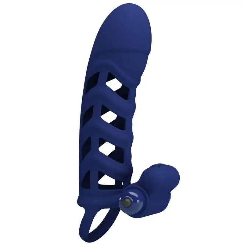 PRETTY LOVE - ALTAF ANEL VIBRADOR COM BAINHA DE SILICONE AZUL - Sexshoptuga 