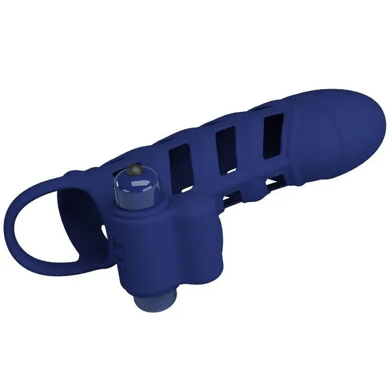 PRETTY LOVE - ALTAF ANEL VIBRADOR COM BAINHA DE SILICONE AZUL - Sexshoptuga 