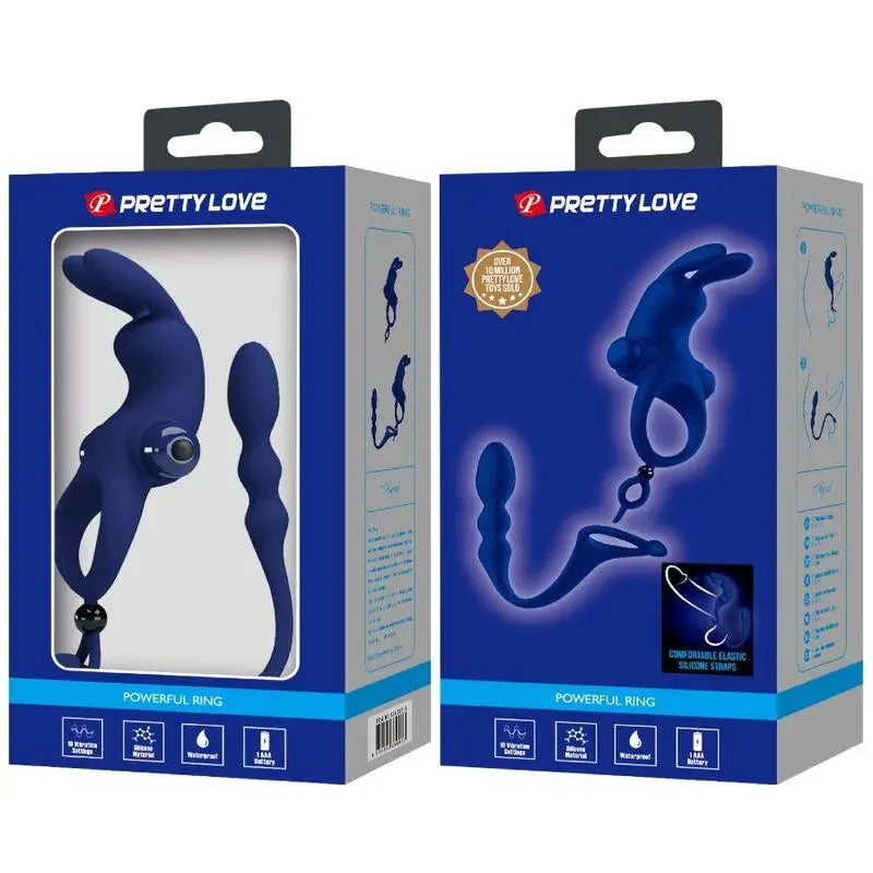 PRETTY LOVE - AYAD ANEL VIBRADOR COELHO COM PLUG AZUL - Sexshoptuga 