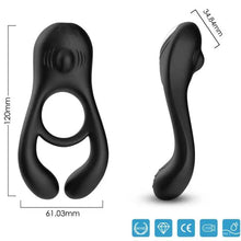 ARMONY - ANEL VIBRADOR DUPLO VEYRON PARA CASAIS PRETO - Sexshoptuga  Sexshoptuga 