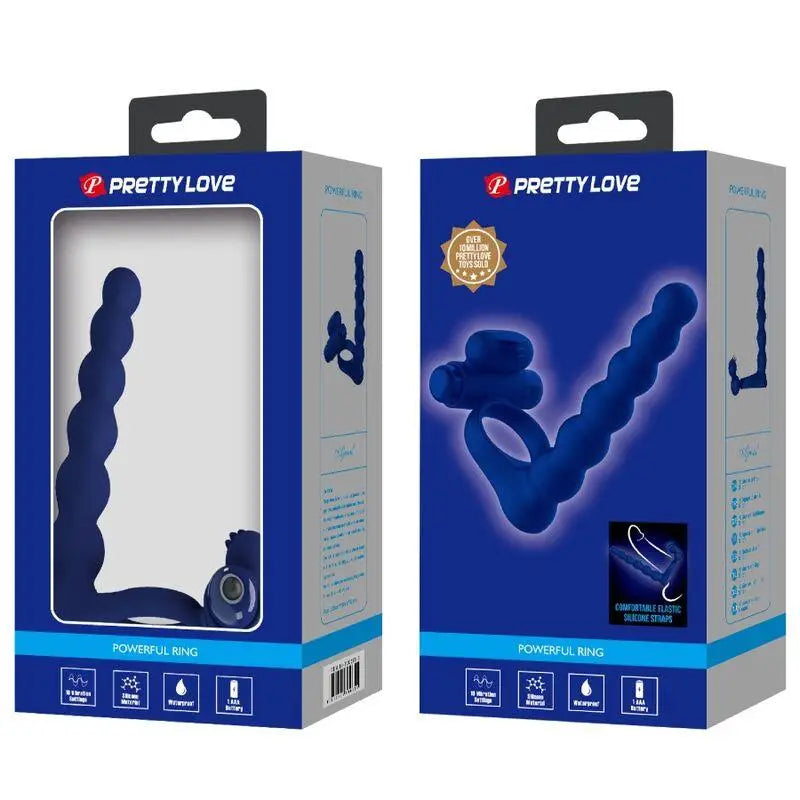 PRETTY LOVE - AJMAL ANEL VIBRADOR COM PLUG AZUL - Sexshoptuga 