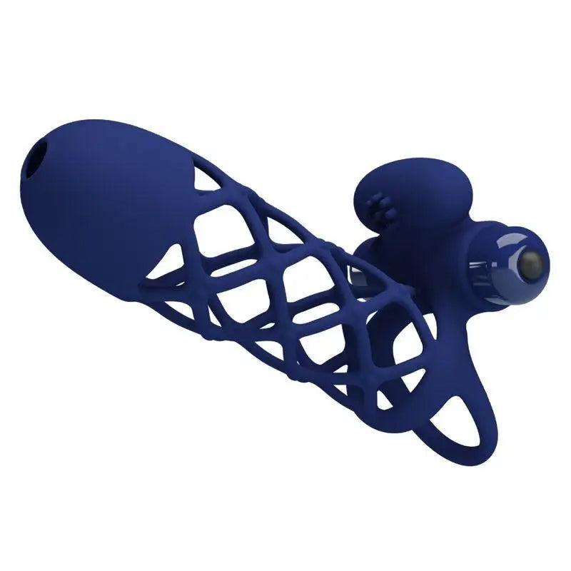 PRETTY LOVE - GIANN ANEL VIBRADOR COM BAINHA DE SILICONE AZUL - Sexshoptuga 