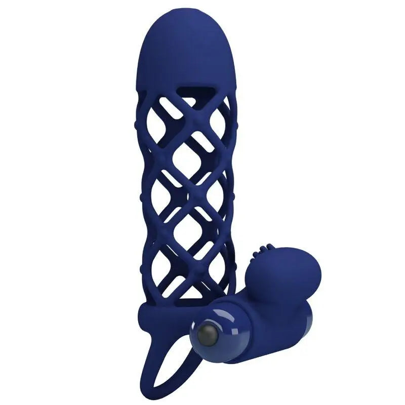 PRETTY LOVE - GIANN ANEL VIBRADOR COM BAINHA DE SILICONE AZUL - Sexshoptuga 