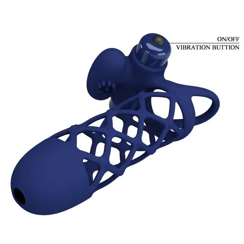 PRETTY LOVE - GIANN ANEL VIBRADOR COM BAINHA DE SILICONE AZUL - Sexshoptuga 