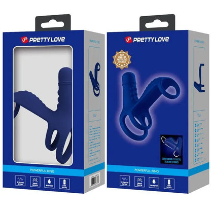 PRETTY LOVE - ANEL VIBRANTE ELISH COM EXTENSO AZUL - Sexshoptuga 