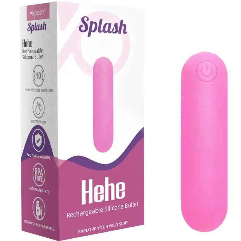 ARMONY - SPLASH HEHE VIBRADOR BALA SILICONE 10 VIBRAÇÕES 65 X 15 CM ROSA - Sexshoptuga 