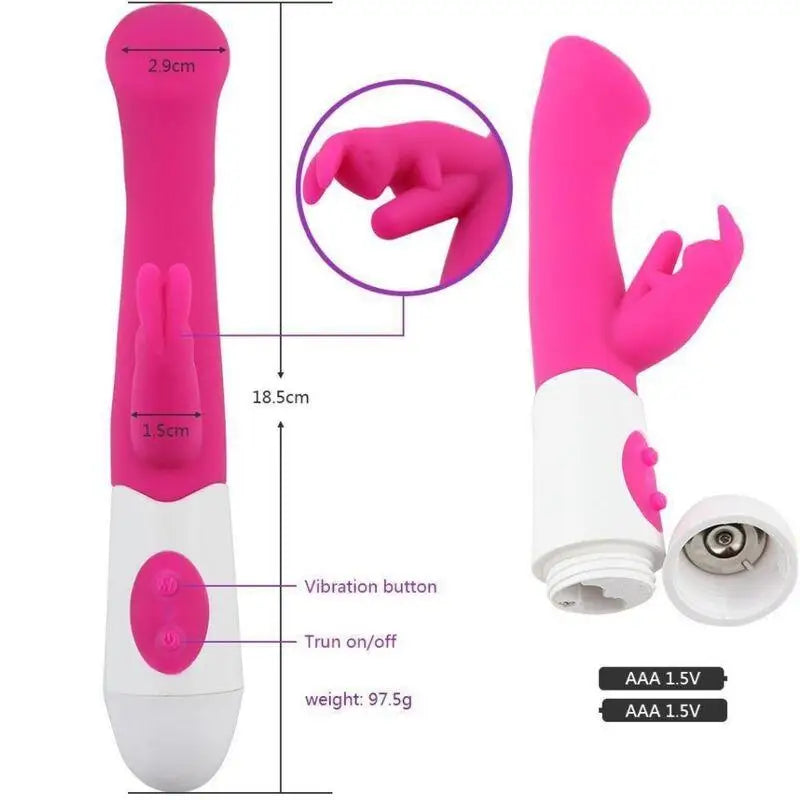 ARMONY - VIBRADOR E ESTIMULADOR COELHO G SPOT 10 VELOCIDADES ROSA - Sexshoptuga 