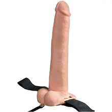 FETISH FANTASY SERIES - ARNÊS AJUSTVEL PÉNIS REALISTA COM BOLAS RECARREGVEIS E VIBRADOR 28 CM - Sexshoptuga  Sexshoptuga 