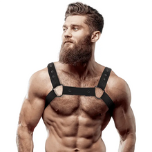 FETISH SUBMISSIVE ATTITUDE - ARNÊS ESPORTIVO DE PEITO DE NEOPRENE AJUSTVEL PARA HOMENS - Sexshoptuga  Sexshoptuga 