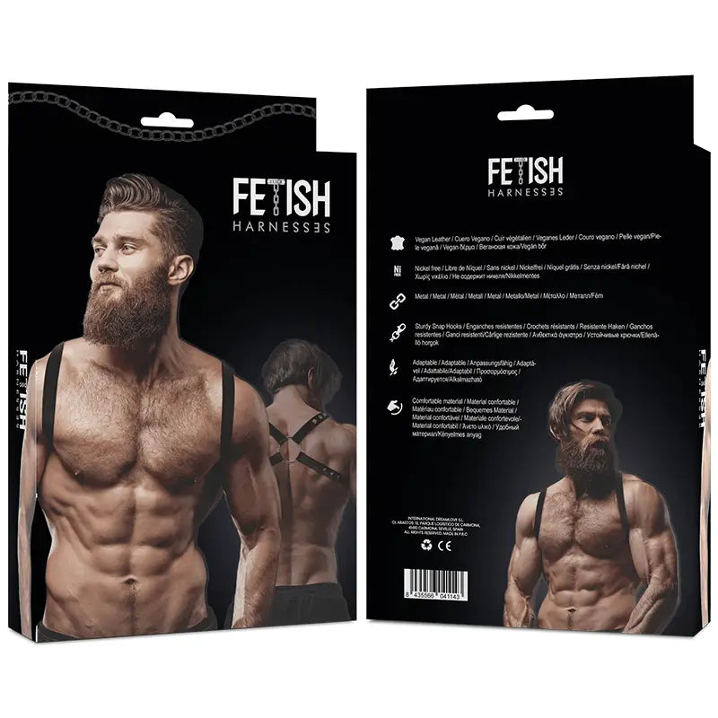 FETISH SUBMISSIVE ATTITUDE - ARNÊS DE COSTAS EM COURO ECO MASCULINO - Sexshoptuga 