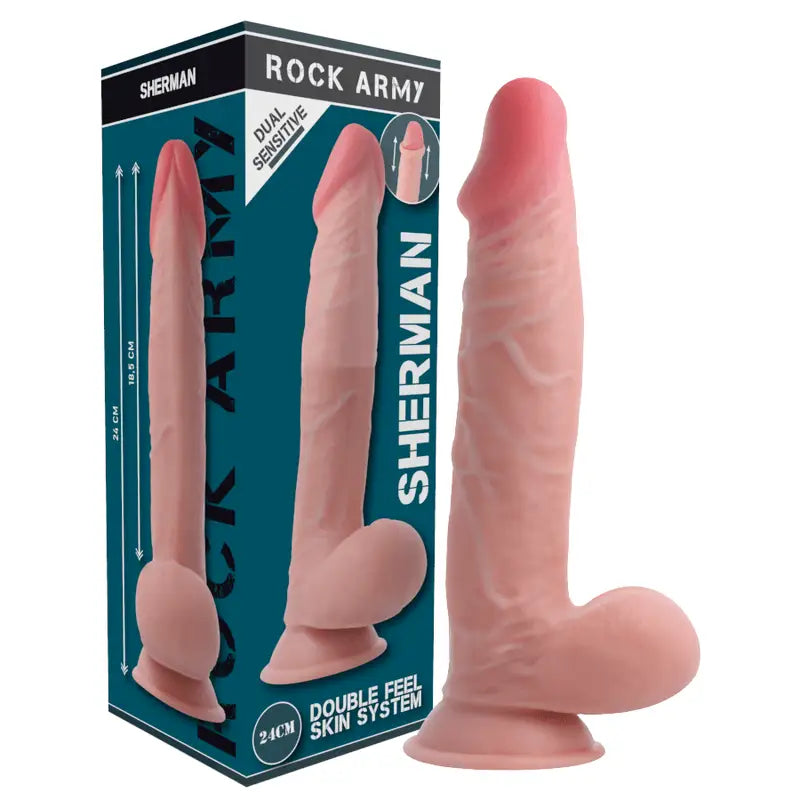 ROCKARMY - ARNÊS + SHERMAN DUPLA DENSIDADE 24 CM -O- 4.62 CM - Sexshoptuga 