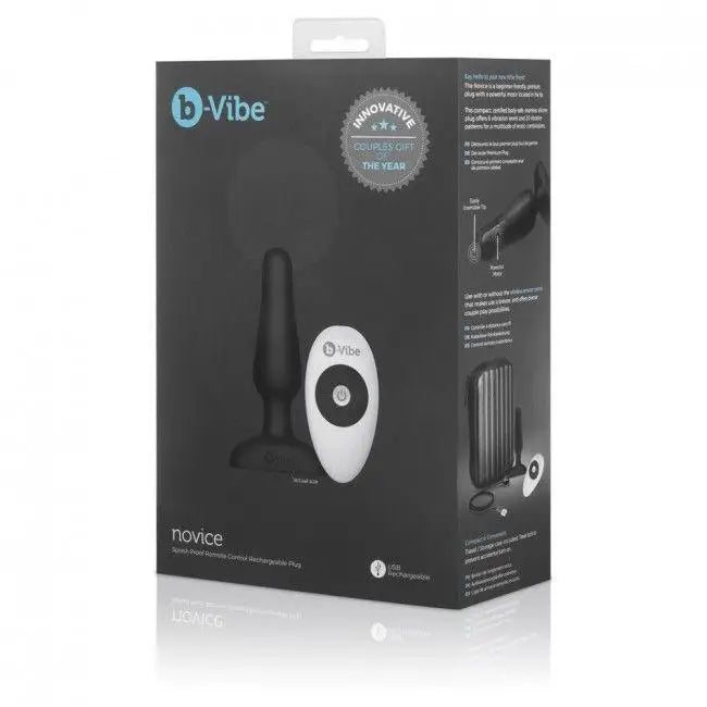 B-VIBE - PLUG ANAL DE CONTROLE REMOTO NOVICE PRETO - Sexshoptuga 