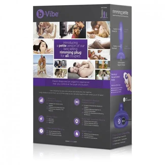 B-VIBE - RIMMING CONTROLE REMOTO PLUG ANAL PETITE LILAC - Sexshoptuga 