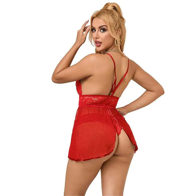 SUBBLIME - 953843 BABYDOLL COM COSTAS ABERTAS VERMELHO L/XL - Sexshoptuga 