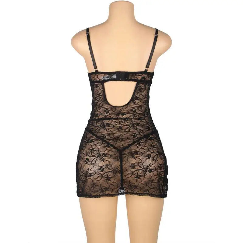 SUBBLIME - 954185 BABYDOLL DE RENDA COM ALÇAS AJUSTÁVEIS PRETO S/M - Sexshoptuga 