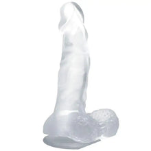 BAILE - DILDO REALÍSTICO COM VENTOSA E TESTÍCULOS 16.7 CM TRANSPARENTE - Sexshoptuga  Sexshoptuga 