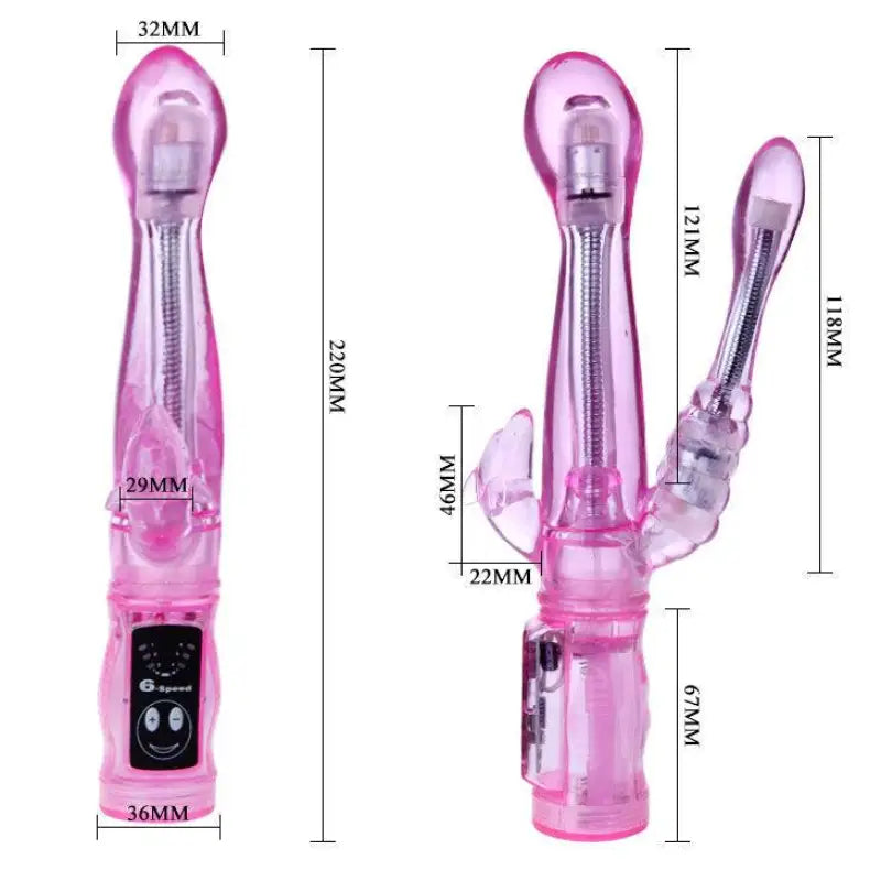 BAILE - VIBRADOR FLEXÍVEL COM ESTIMULADOR ANAL - Sexshoptuga 