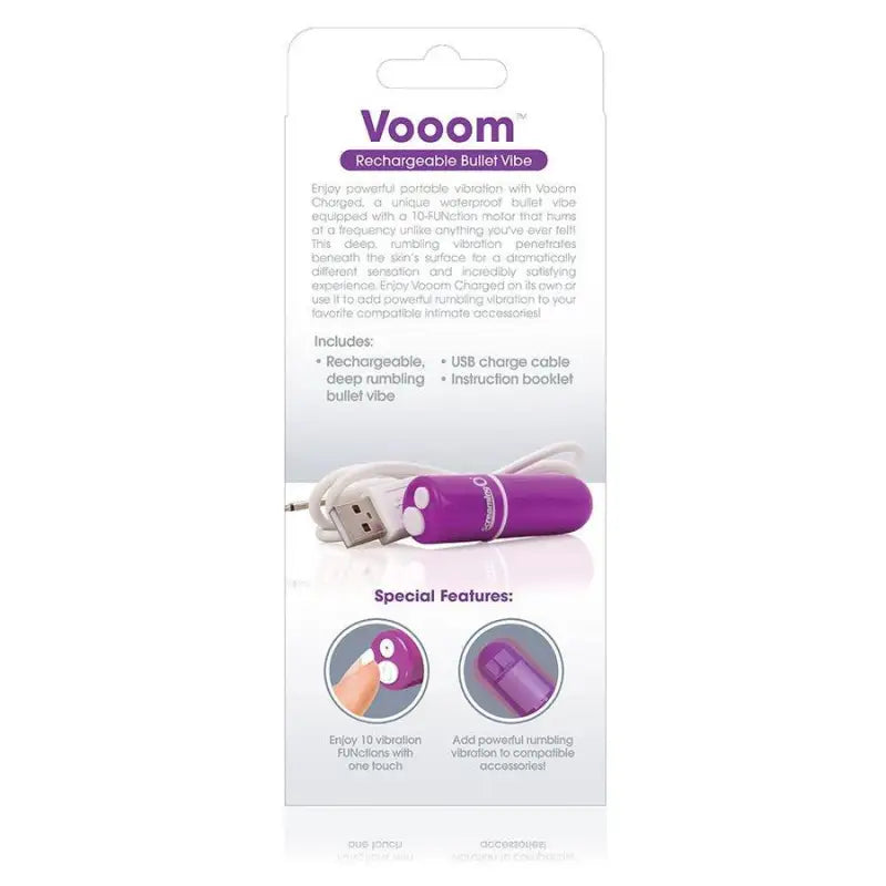 SCREAMING O - BALA VIBRANTE RECARREGVEL VOOOM LILAC - Sexshoptuga 