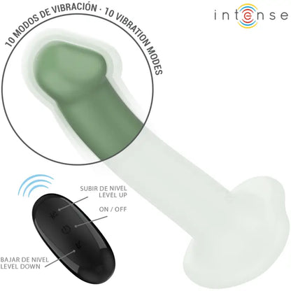 INTENSE - BECCA VIBRADOR COM VENTOSA 10 VIBRAÇÕES VERDE CONTROLE REMOTO - Sexshoptuga 