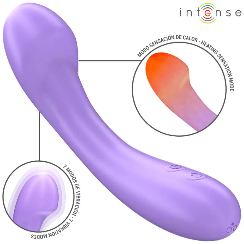 INTENSE - BECKY VIBRADOR 19 CM AQUECÍVEL 7 VIBRAÇÕES ROXO - Sexshoptuga 