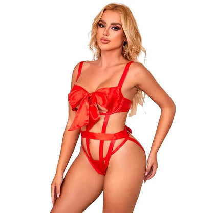 SUBBLIME - 954468 BODY SEXY ABERTO COM LAÇO VERMELHO S/M - Sexshoptuga 