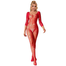 SUBBLIME - 952419 BODYSTOCKING DE REDE COM DIAMANTES MANGA COMPRIDA VERMELHO TAMANHO ÚNICO - Sexshoptuga  Sexshoptuga 