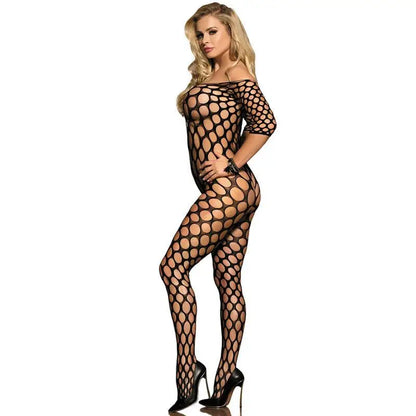 SUBBLIME - 951719 BODYSTOCKING OMBROS ABERTOS REDE ARRASTO PRETO TAMANHO ÚNICO - Sexshoptuga 