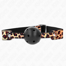 KINK - BOLA RESPIRÁVEL LEOPARDO 4,5 CM MORDAÇA 65 x 2,5 CM - Sexshoptuga  Sexshoptuga 