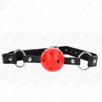 KINK - BOLA VERMELHA OCA DURO 4,5 CM GAG MODELO 1 63,5 X 2 CM - Sexshoptuga 