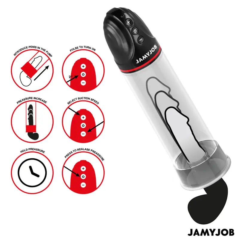 JAMYJOB - BOMBA AUTOMÁTICA XPAND 3 NÍVEIS DE SUCÇÃO CINZA - Sexshoptuga 