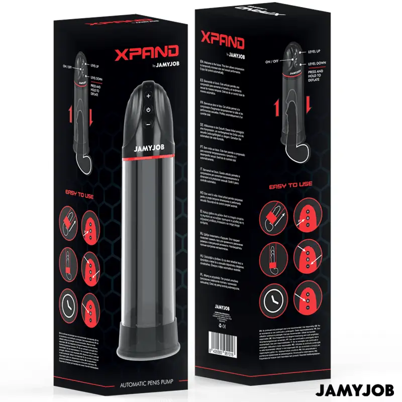 JAMYJOB - BOMBA AUTOMÁTICA XPAND 3 NÍVEIS DE SUCÇÃO CINZA - Sexshoptuga 