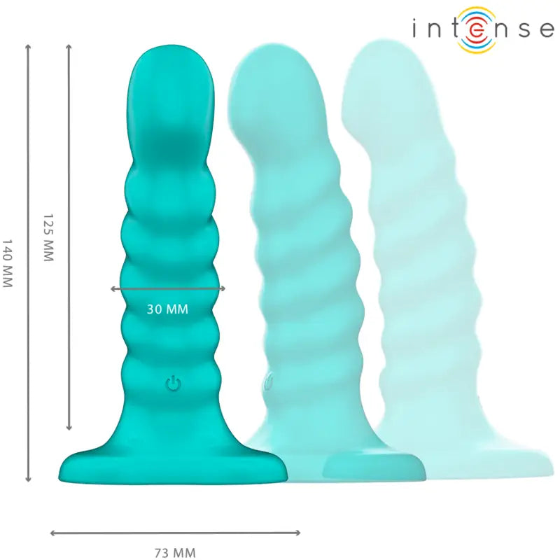 INTENSE - BUFFY VIBRADOR TAMANHO S DESIGN ESPIRAL 10 VIBRAÇÕES CONTROLE REMOTO AZUL - Sexshoptuga 