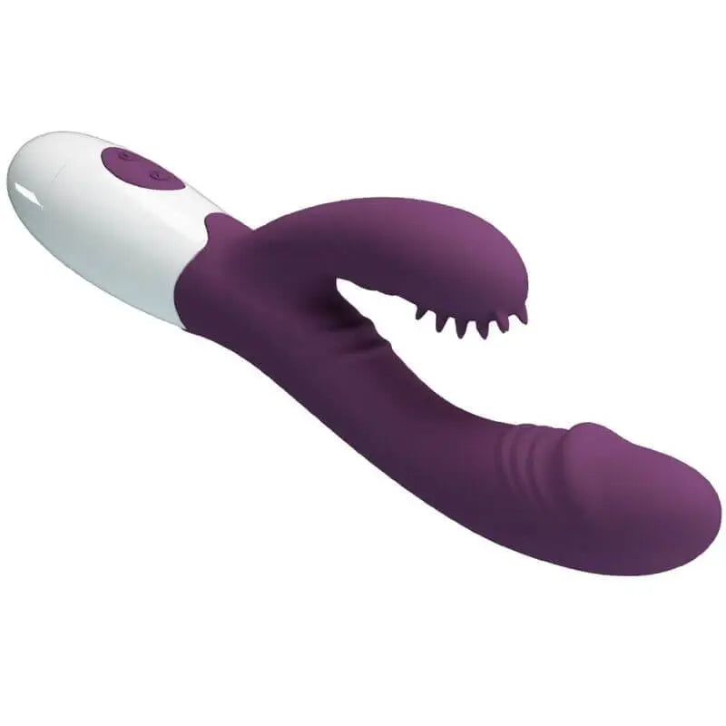 PRETTY LOVE - BUTTERFLY KISS VIBRADOR DE COELHO E ESTIMULADOR DE PONTO G ROXO - Sexshoptuga 