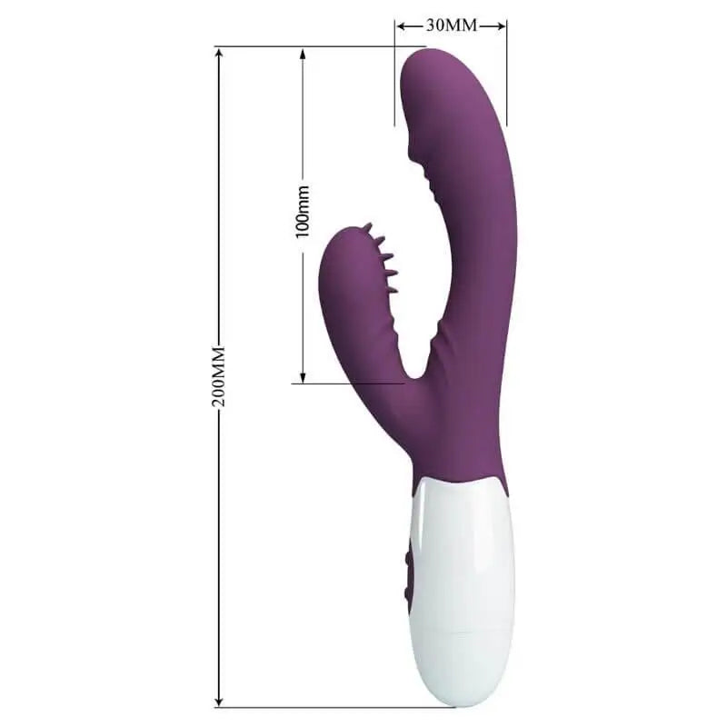 PRETTY LOVE - BUTTERFLY KISS VIBRADOR DE COELHO E ESTIMULADOR DE PONTO G ROXO - Sexshoptuga 