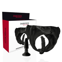 DARKNESS - CALÇA COM PLUG E VIBRADOR INTERCAMBIÁVEL - Sexshoptuga  Sexshoptuga 