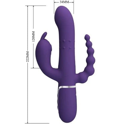 PRETTY LOVE - CAMMY TRIPLO VIBRADOR MULTIFUNÇÃO 4 EM 1 ROXO - Sexshoptuga 