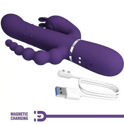 PRETTY LOVE - CAMMY TRIPLO VIBRADOR MULTIFUNÇÃO 4 EM 1 ROXO - Sexshoptuga 